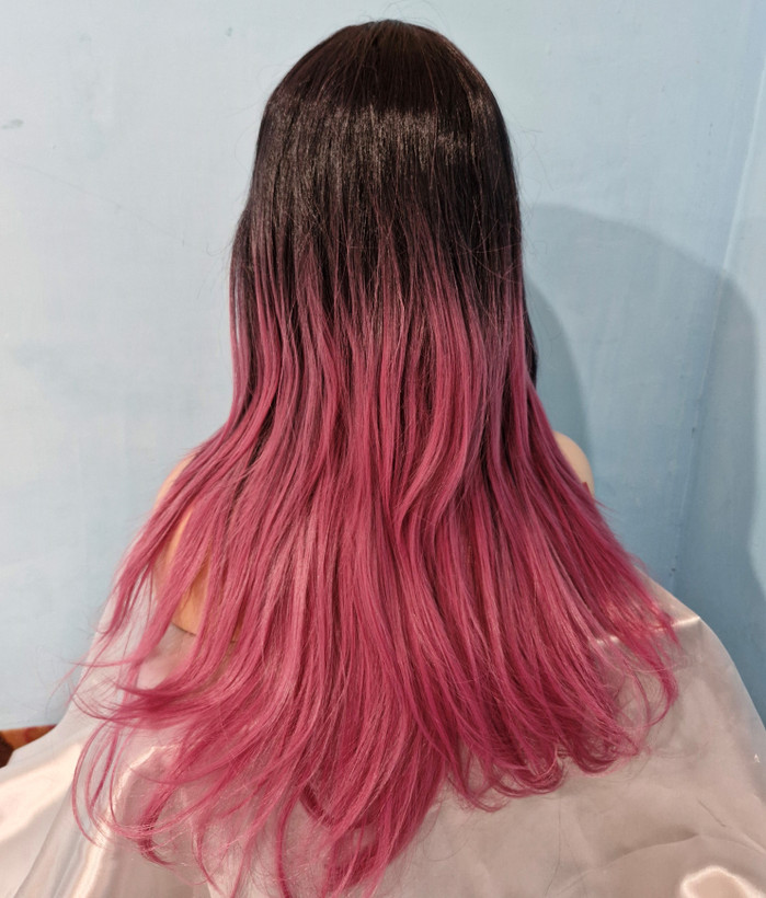 کلاهگیس چتری آمبره صورتی