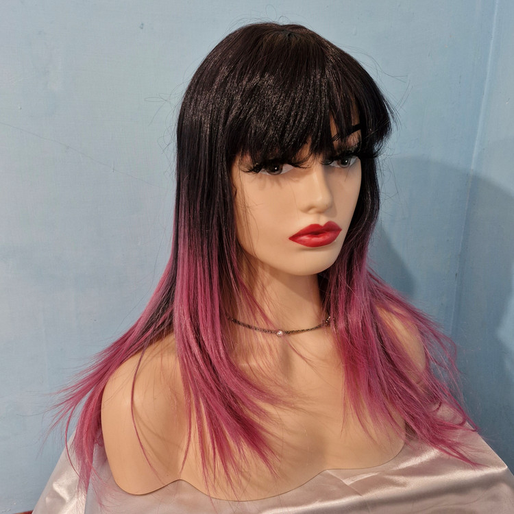 کلاهگیس چتری آمبره صورتی