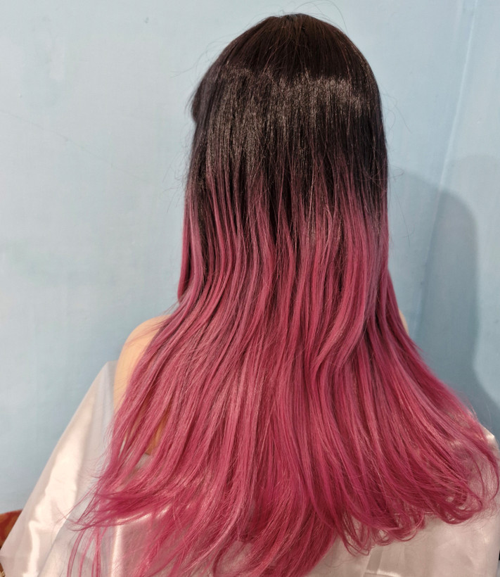 کلاهگیس چتری آمبره صورتی