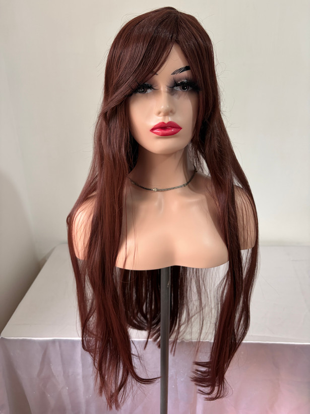 کلاهگیس بلند یک متری قهوه ای