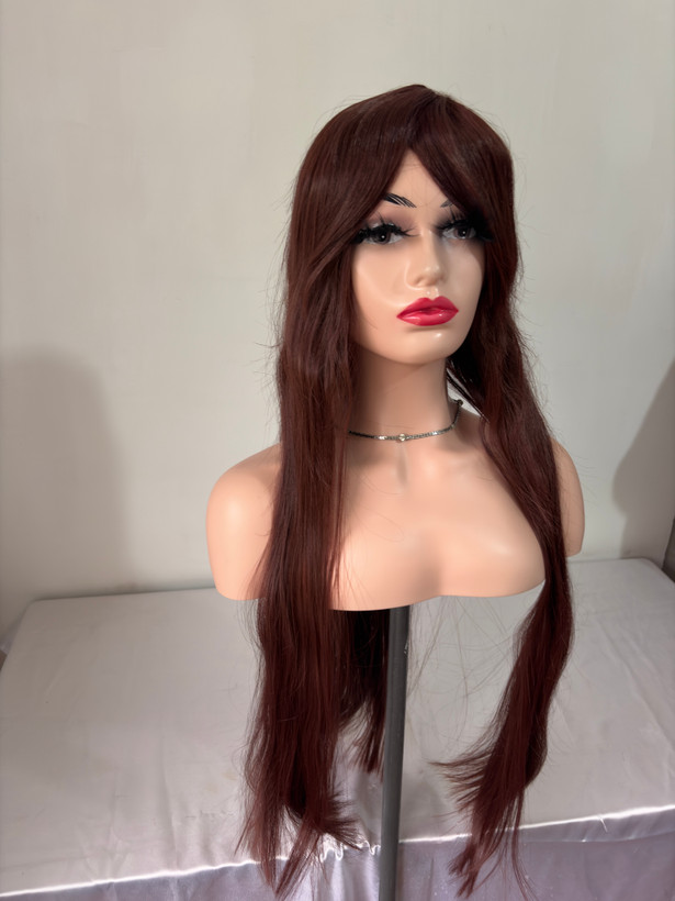 کلاهگیس بلند یک متری قهوه ای