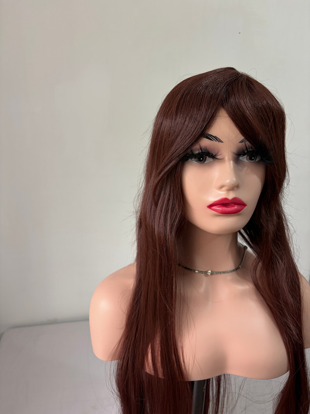 کلاهگیس بلند یک متری قهوه ای