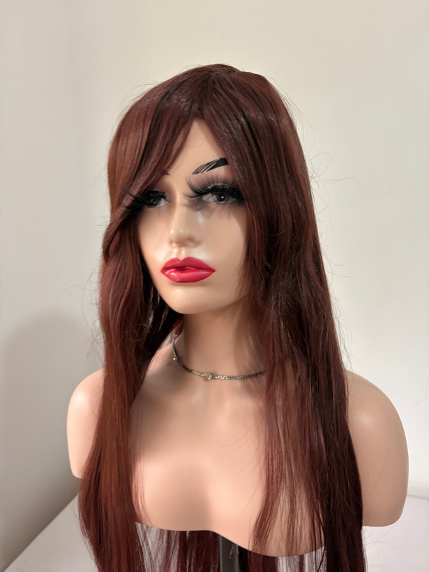 کلاهگیس بلند یک متری قهوه ای