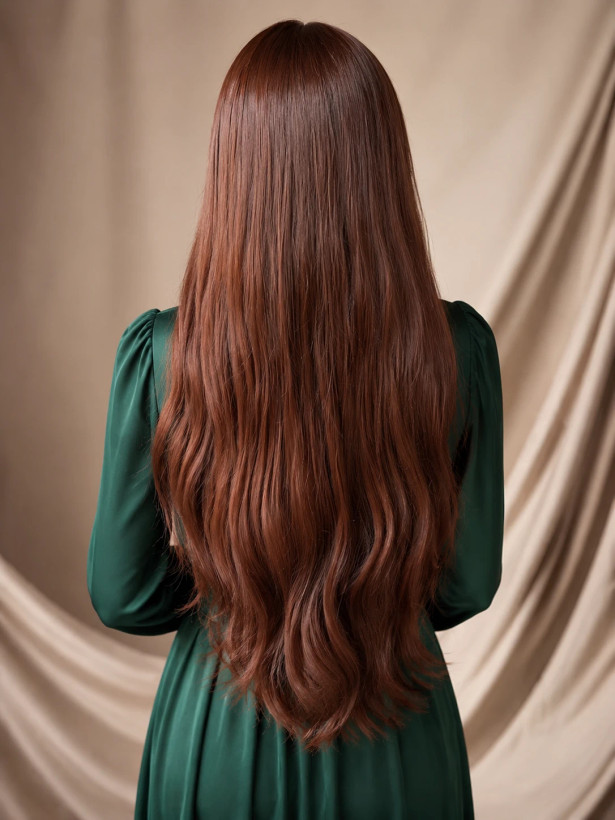 کلاهگیس بلند یک متری قهوه ای