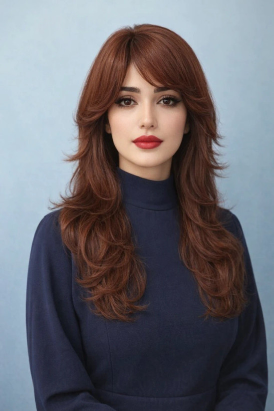 کلاهگیس قهوه ای حالتدار