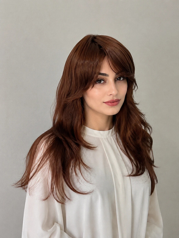 کلاهگیس قهوه ای حالتدار