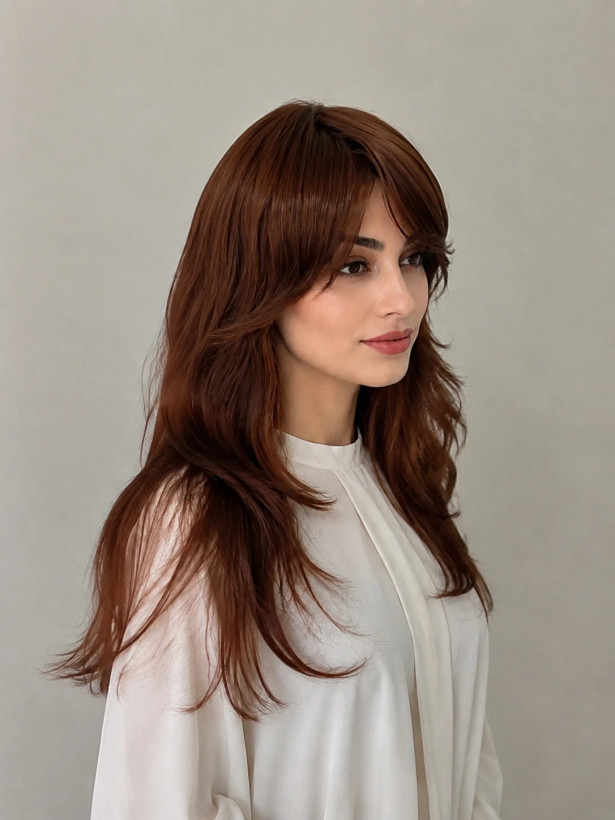 کلاهگیس قهوه ای حالتدار